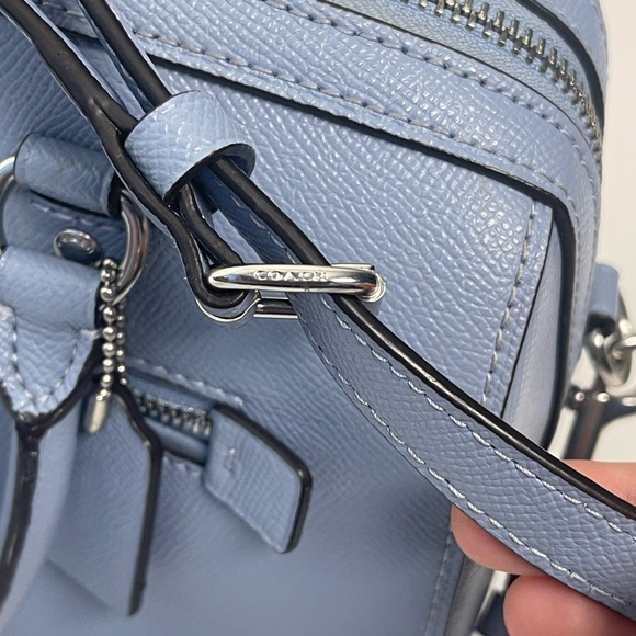 Coach Rowan Satchel Crossbody Leather Bag 79946 Light Blue Shade Purse - Picture 6 of 16